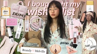 BUYING MY *ENTIRE* WISHLIST + HUGE HAUL🎀 online shop with me (sephora, brandy meville, skims…)