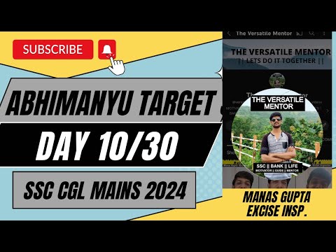 Day 10/30 Abhimanyu Target Series 🔥 SSC CGL Mains 2024 ✅✅ Join Telegram 👇 #ssccgl #cglmains2024 #cgl