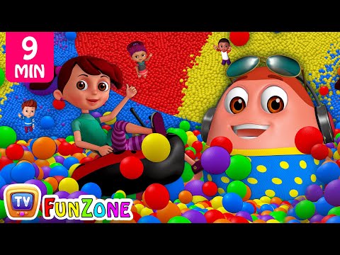 Learn Colours, Alphabets & Numbers | Surprise Eggs Ball Pit Show for Kids | ChuChu TV Funzone 3D