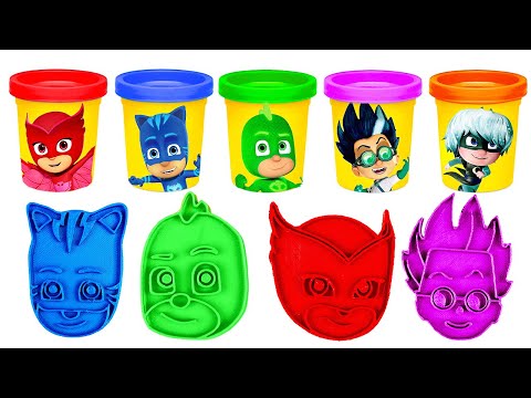 Create PJ MASKS with Play Doh Molds | Best Learn Colors | Preschool Toddler Toy Learning Video