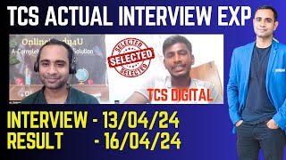 🔥TCS Actual Interview Experience | Selected in TCS Digital | Date 16/04/2024🔥