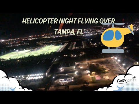 Come take a helicopter night flight with me over Tampa in the Robinson R44. Clear skies and lights!