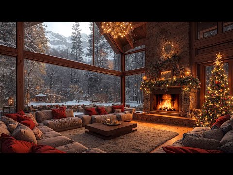 Christmas Jazz Music 2025 with Cozy Fireplace Burning Sounds for Relax 🔥 Cozy Christmas Ambience 🎄