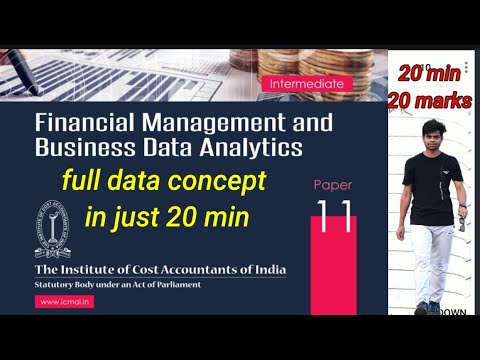 CMA Inter - Financial Management & BDA (FMDA) Data analytics full concept revision #fmda revision