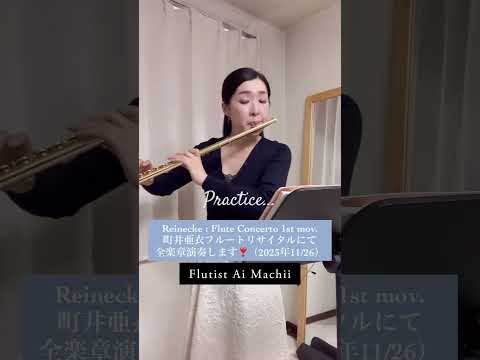 【フルートソロ】Reinecke / Flute concerto 1st mov. ライネッケ フルート協奏曲より1楽章［リハーサル］中間部