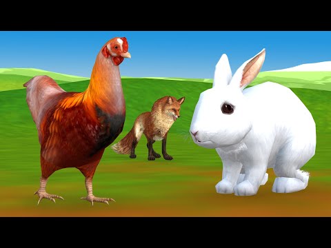 घायल खरगोश लोमड़ी और चतुर मुर्गी Murghi Khargosh aur Lomdi ki Kahani Clever Hen Rabbit and Fox Story