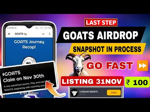 Goats Airdrop Snapshot Completed | Goats Airdrop Claim Withdraw | Goats Airdrop Claim