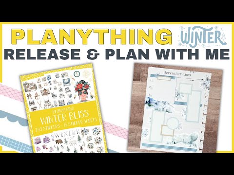 PLANYTHING WINTER RELEASE & PLAN WITH ME | NEW STICKER BOOK WINTER BLISS & NEW WASHI | CURRENTLY