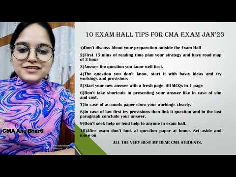 EXAM HALL TIPS FOR CMA EXAM JAN’23 #exampreparation #cma #exammotivation #inspiration #motivation