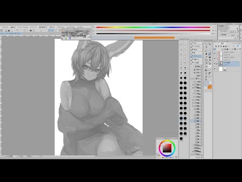 無言で作業垂れ流し【お絵かき/尾丸ポルカ】