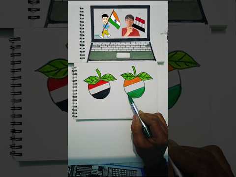 Yemen 🇾🇪 And Indian 🇮🇳 Flag Drawing Art | #shorts #drawing