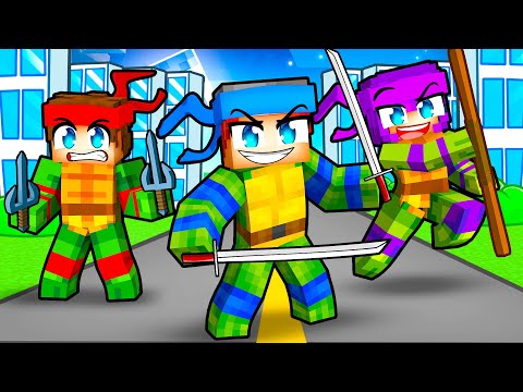 Having a NINJA TURTLE Family in Minecraft!