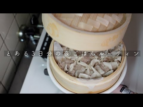 【自炊vlog】独身一人暮らし。とある3日間の夜ごはんルーティン。野菜たっぷりラタトゥイユ。カルディのせいろで手作りシューマイ。