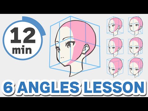 [Subtitles] 12 minute Illustration Lesson: 6 Face Angles of an Anime Girl