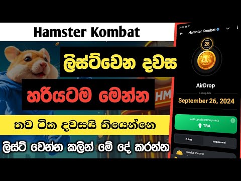 Hamster Kombat Withdrawal Date | Hamster Kombat Announcement | Hamster New Update Sinhala