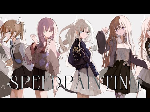 イラストメイキング - 16人 / 472倍速 レイヤー☽  speed painting