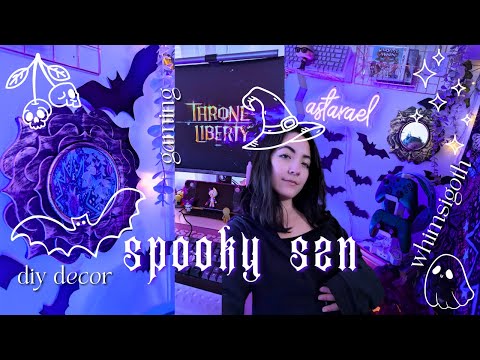 doing spooky diy decor and updating my setup ˚˖𓍢ִ໋ 🦇 ✧˚.🔮⋆ whimsigoth gaming room + big news~