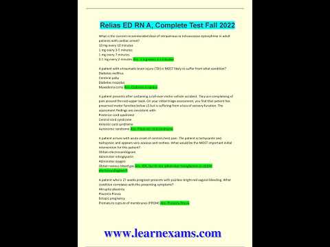 answered Relias ED RN A, Complete Test 2025