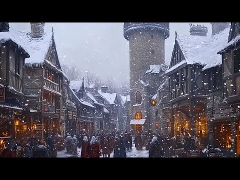 Crowded Medieval Streets in Winter | Relax Your Soul, Bring Peace With Great Celtic Music