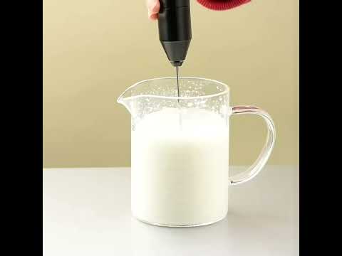 Powerful Milk Frother Handheld Foam Maker, Mini Whisk Drink Mixer with Stand #milkfrother