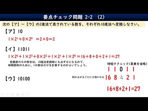 2-2-2_要点チェック問題／情報Ⅰ共通テスト対策／基数変換