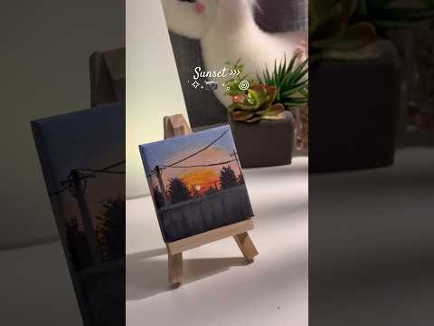 sunset sky painting 🌥️❤️#art #aesthetic #shortvideo