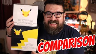 Regular vs Pokemon Center CELEBRATIONS Elite Trainer Box Comparison