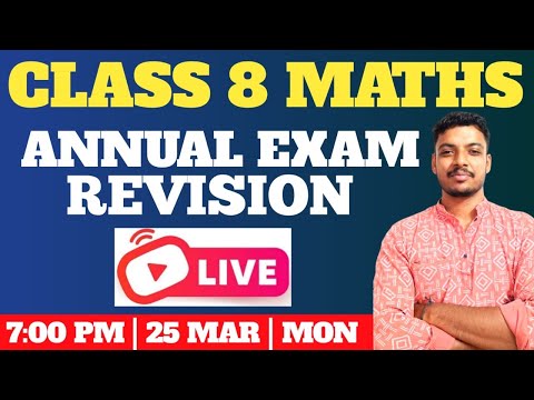 LIVE | CLASS 8 MATHS REVISION AND IMPORTANT QUESTIONS | ANNUAL EXAM REVISIONS