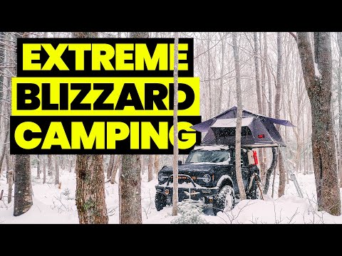 EXTREME Winter Snow Storm Camping in a Roof Top Tent