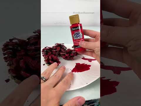 [clip] How to paint pinecones to look like flowers 🎨 #easycrafts #artsandcrafts #diyideas #crafting