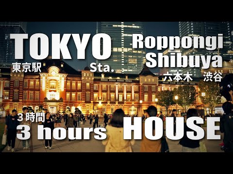 夜散歩 ３時間 東京駅～六本木～渋谷 / 3hours Night walk Tokyo Sta. to Shibuya via Roppong, House (November 3, 2024)