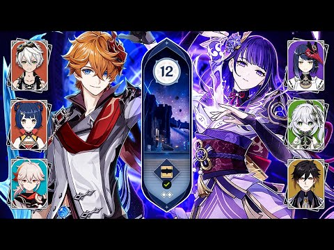 C0 Tartaglia Vape & C3 Raiden Hyper Aggravate! Floor 12 Spiral Abyss 5.0 Showcase! (Genshin Impact)