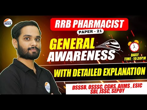 RRB Pharmacist | CLASS - 21 | GENERAL AWARNESS | Question With Detailed Explanation #pharmacist