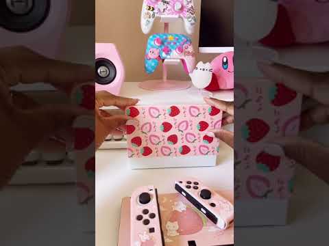 Strawberry Nintendo Switch OLED And Dock Cover | customizing my Nintendo Switch OLED