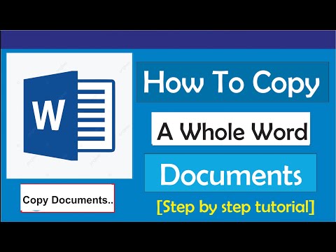 How to Copy Whole Word Document