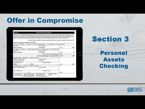 How to Complete Form 433-A (OIC) - Section 3 Personal Assets Checking