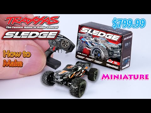 How to make a mini Traxxas Sledge rc truck. Miniature for DollHouse