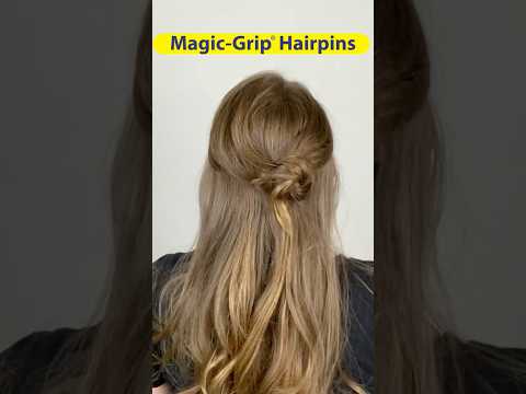 Half Up Down Hairstyle Idea with Magic-Grip Hairpins