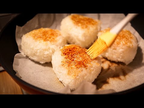 フライパンで簡単！香ばしい焼きおにぎりの作り方。