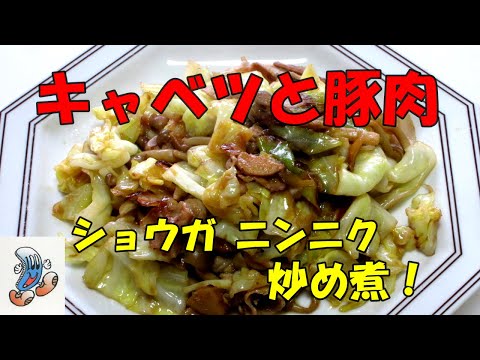 ショウガ ニンニク！キャベツと豚肉の炒め煮！！！