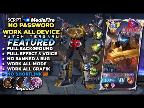 Script Skin Roger Transformers Grimlock No Password Mediafire | Full Effect & Voice - Latest Patch