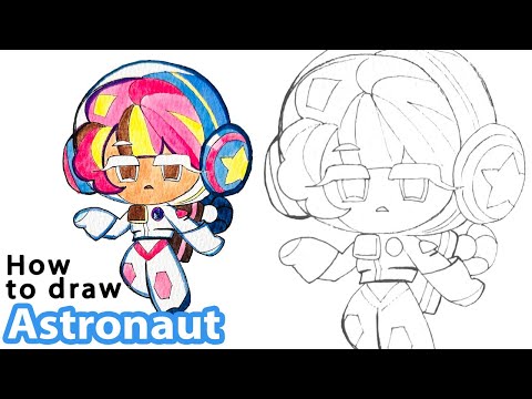 How to draw Astronaut Cookie from Cookie Run Ovenbreak