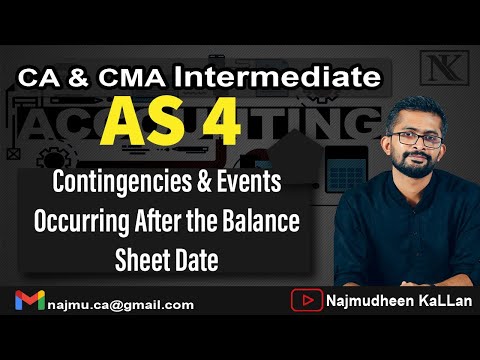 AS 4 Revision | Contingencies & Events Occouring After the Balance Sheet Date | CA CMA AS revision