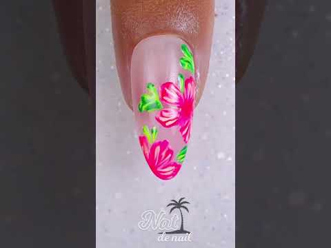 Easy Flower Nail Art #summernails #short #flowerdesign #uñas