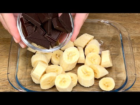 New homemade chocolate banana dessert in 5 minutes! Melts in your mouth!