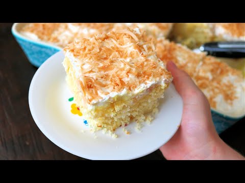 Easy Hawaiian Pineapple Coconut Poke Cake - Delicious Tropical Cake Recipe