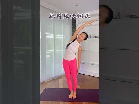 最爱的侧伸展｜瑜伽常见体式｛单臂风吹树式｝#yoga #瑜伽 #拉伸 #stretching