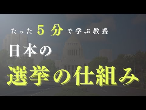 【5分で教養】「小選挙区」「比例代表」ってなに？（日本の選挙をわかりやすく解説）