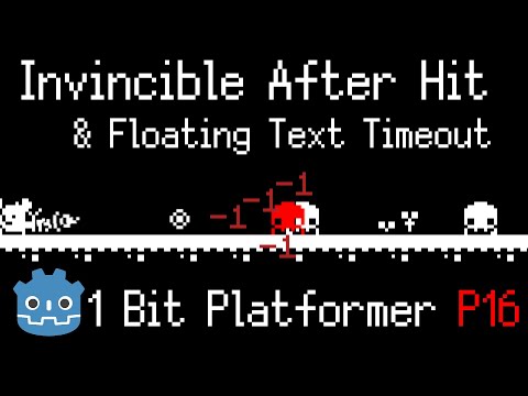 Player Hit Invincibility & Timed Damage Text ~ 1 Bit Platformer [Part 16] { Godot Tutorial }