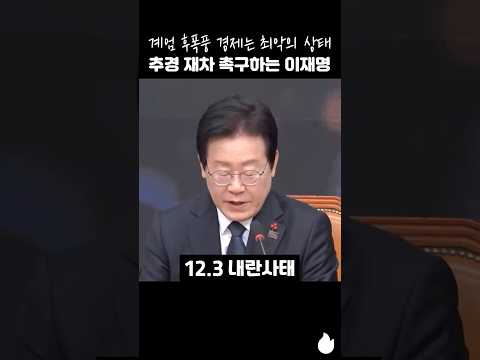 계엄 후폭풍 경제는 최악의 상태 추경 재차 촉구하는 이재명 #이재명 #추경 #계엄